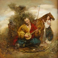 Кобза і бандура в живописі – Роман Свередюк Ukrainian Tattoo, Ukrainian ...